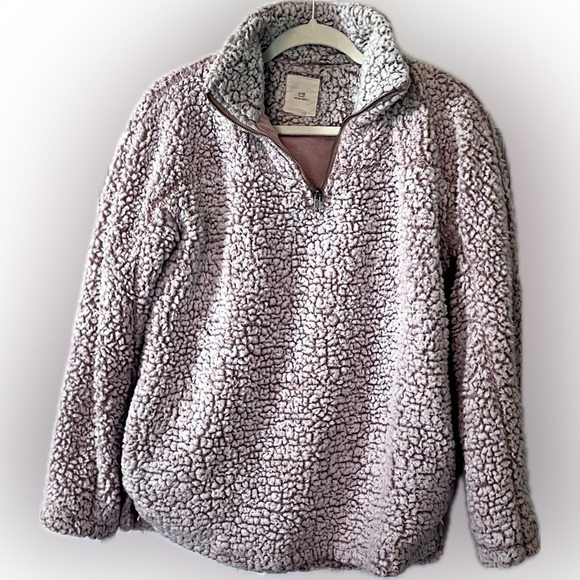 Thread & Supply Sweaters - Cozy Sherpa Quarter-Zip Sweater - Gray